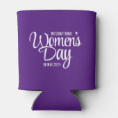 紫の国際的台本の女性デー3月8日 缶クーラー (裏面)