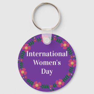 紫の国際的女性の日 キーホルダー
