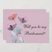 紫の埃っぽいバラポピーは花嫁の提案をする 招待状 (正面/裏面)