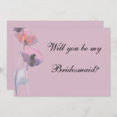 紫の埃っぽいバラポピーは花嫁の提案をする 招待状 (正面/裏面)