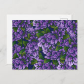 紫の夏の花のアート ライラックのガーデニング パターン ポストカード (正面/裏面)