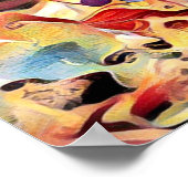 紫の夏絵画の花 ポスター (角)