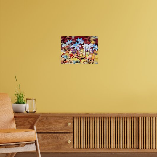 紫の夏絵画の花 ポスター (リビング2)