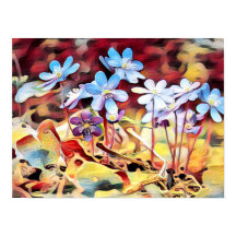 紫の夏絵画の花