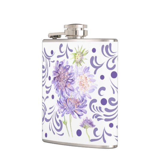 紫の夏草花 フラスク (左)