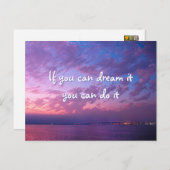 紫の夕日海フォトドリームドゥモダン ポストカード (正面/裏面)