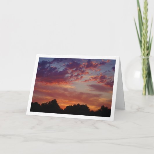 紫の夕日風景 カード (正面)