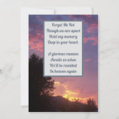 紫の夕陽と木々の写真　愛する記憶 招待状 (裏面)