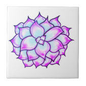 紫の多肉性開花 タイル (正面)