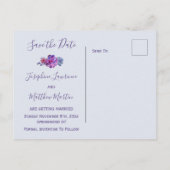 紫の多肉日付を保存 案内ポストカード (裏面)