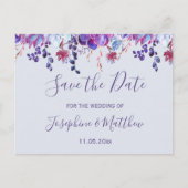 紫の多肉日付を保存 案内ポストカード (正面)