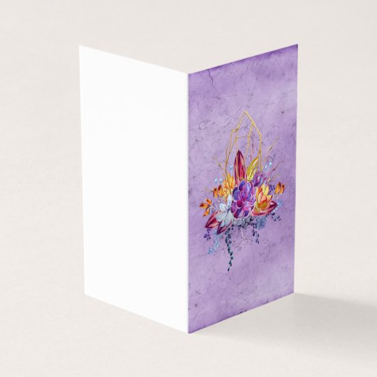 紫の多肉花束植物グリーティングカード (外部)