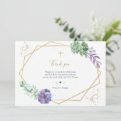 紫の多肉質の聖体サンキューカード サンキューカード (スタンド正面)