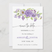 紫の夢のスタイリッシュ花模様 セーブザデート (正面)