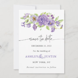紫の夢のスタイリッシュ花模様 セーブザデート