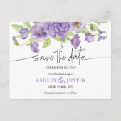 紫の夢のスタイリッシュ花模様 案内ポストカード (正面)