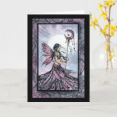 紫の夢の妖精グリーティングカード カード (黄色い花)