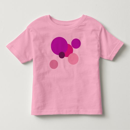 紫の大きな70年代の水玉 トドラーTシャツ (正面)