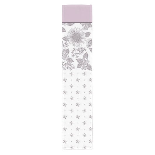 紫の大小の花 ショートテーブルランナー (正面)