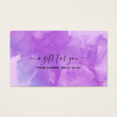 紫の大理石とグリッターギフト証明書 (正面)