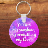 紫の大理石の水色カラフルグラデーション キーホルダー (裏面)