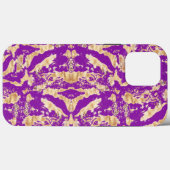 紫の大理石の美学にシックな金ゴールドスタイリッシュ。 Case-Mate iPhoneケース (裏面 (横))