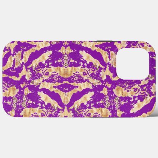 紫の大理石の美学にシックな金ゴールドスタイリッシュ。 Case-Mate iPhoneケース (裏面 (横))