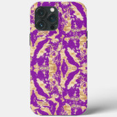 紫の大理石の美学にシックな金ゴールドスタイリッシュ。 Case-Mate iPhoneケース (裏面)