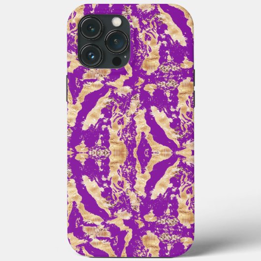 紫の大理石の美学にシックな金ゴールドスタイリッシュ。 Case-Mate iPhoneケース (裏面)