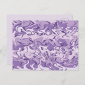 紫の大理石アートのトーン ポストカード (正面/裏面)