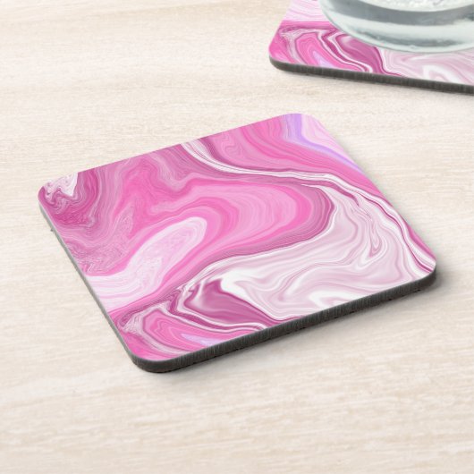 紫の大理石アートのTouchとピンクと白 コースター (左側)