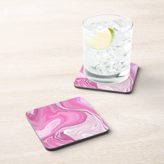 紫の大理石アートのTouchとピンクと白 コースター (右側)