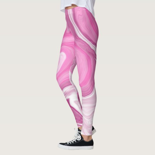 紫の大理石アートのTouchとピンクと白 レギンス (左)