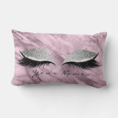 紫の大理石シルバーグリッターの目メイクアップまぶし ランバークッション (裏面)