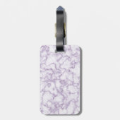 紫の大理石パターン ラゲッジタグ (裏面縦)