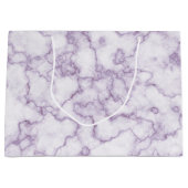 紫の大理石パターン ラージペーパーバッグ (正面)