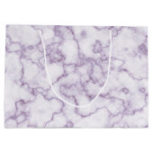 紫の大理石パターン ラージペーパーバッグ (裏面)