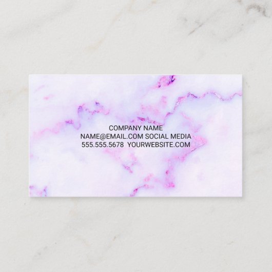 紫の大理石背景 名刺 (裏面)