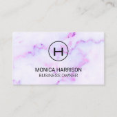 紫の大理石背景 名刺 (正面)