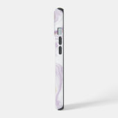 紫の大理石背景 iPhone 15ケース (左側面)