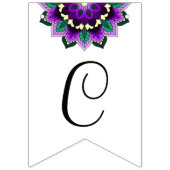 紫の大祝い曼荼羅 バンティングフラッグ (第2の旗)