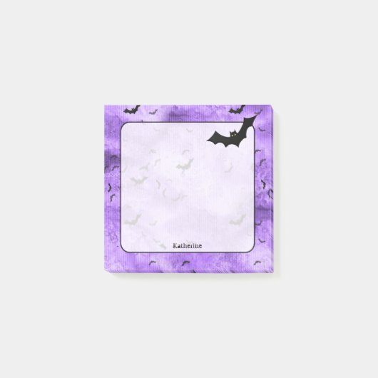 紫の大群ハロウィンこうもりの名グランジ前 ポストイット (正面)