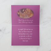 紫の天使の卵形をカスタマイズ サンキューカード (内部)