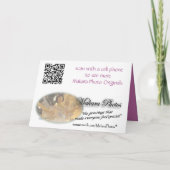 紫の天使の卵形をカスタマイズ サンキューカード (裏面)