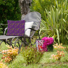 紫の天然茶色の花 クッション