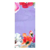 紫の太いペイントの花柄のポップな美容院の価格 ラックカード (裏面)