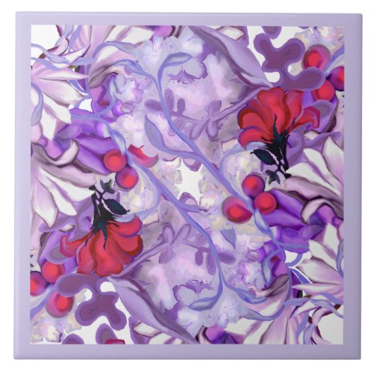 紫の太陽の妖精セラミックタイル タイル (正面)