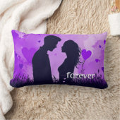 紫の夫婦の愛 ランバークッション (ブランケット)