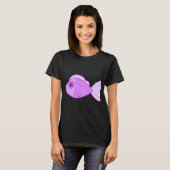 紫の女の子らしい魚 Tシャツ (正面フル)