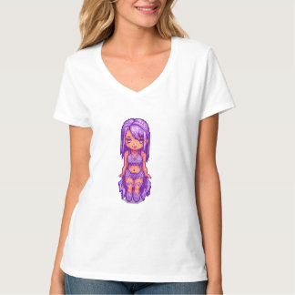 紫の女の子  Tシャツ